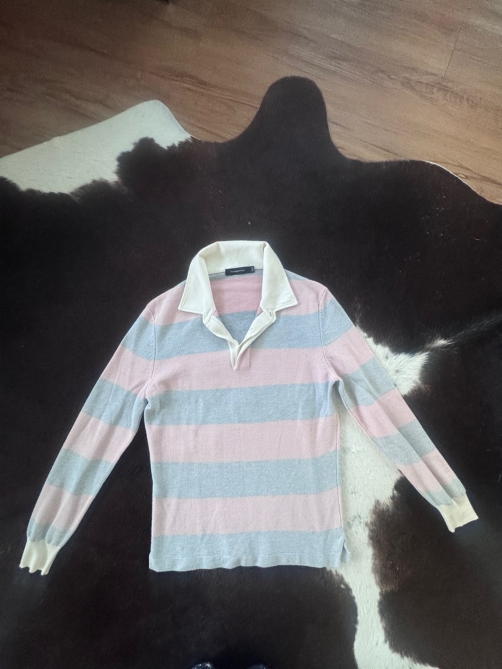 Striped Pastel Rugby Polo - Pink & Light Blue